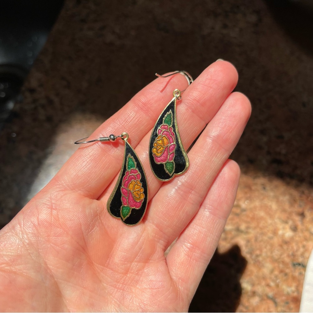 Vintage rose earrings.